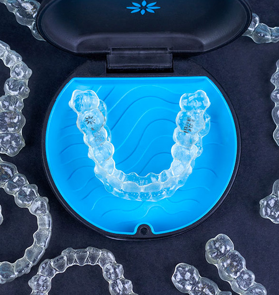 Invisalign aligner in case